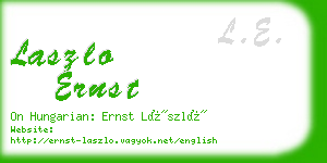 laszlo ernst business card